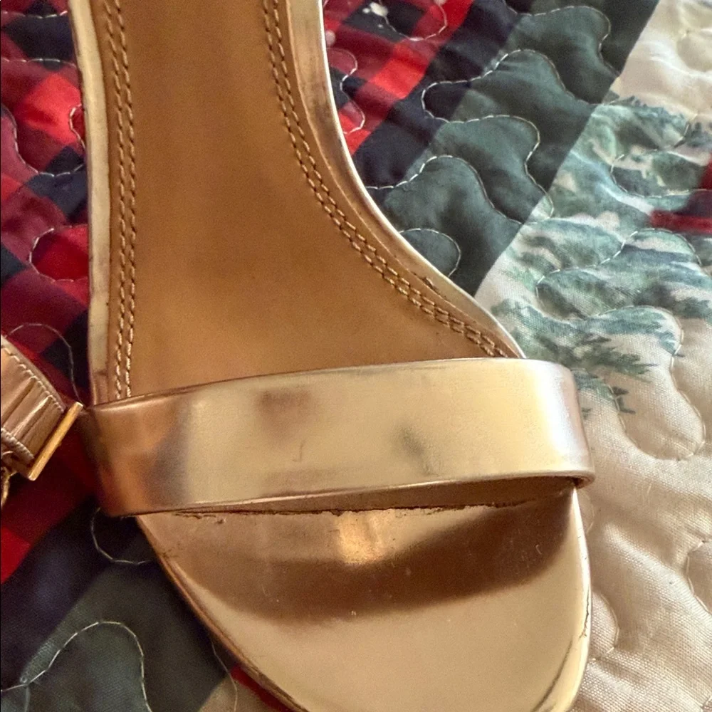Tory Burch Metallic Gold Ankle-Strap Stiletto Heels